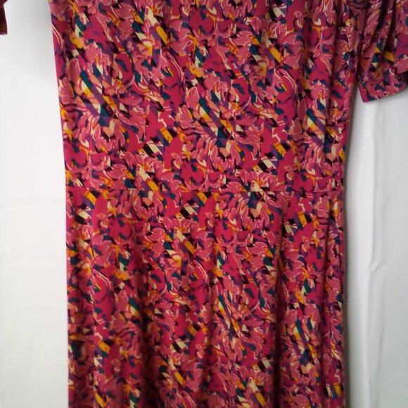 Lularoe Maxi Dress Women S Long Length Short Sleeve Pattern Colorful - Picture 4 of 16